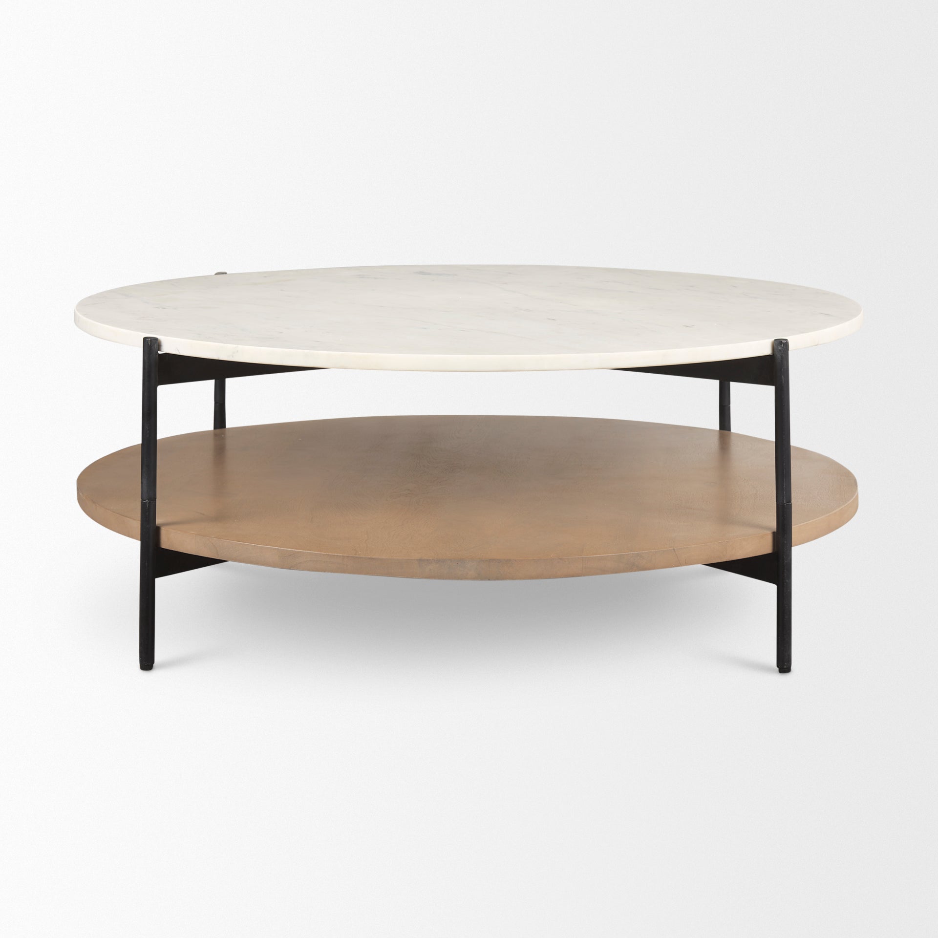 Mercana Larkin 42" x 42" x 16" Metal,Stone Coffee Table