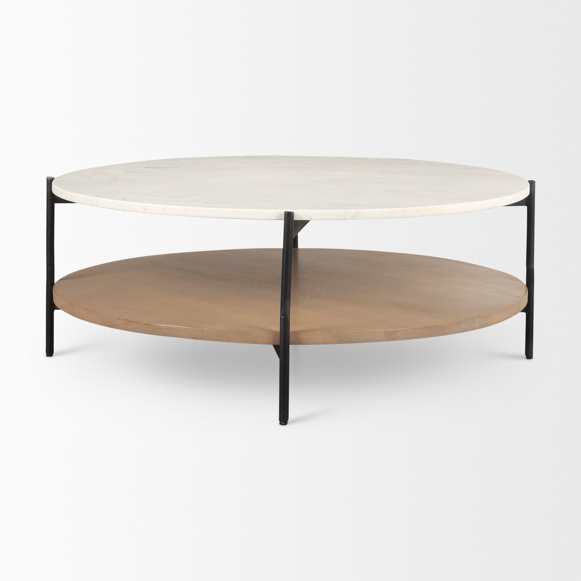 Mercana Larkin 42" x 42" x 16" Metal,Stone Coffee Table