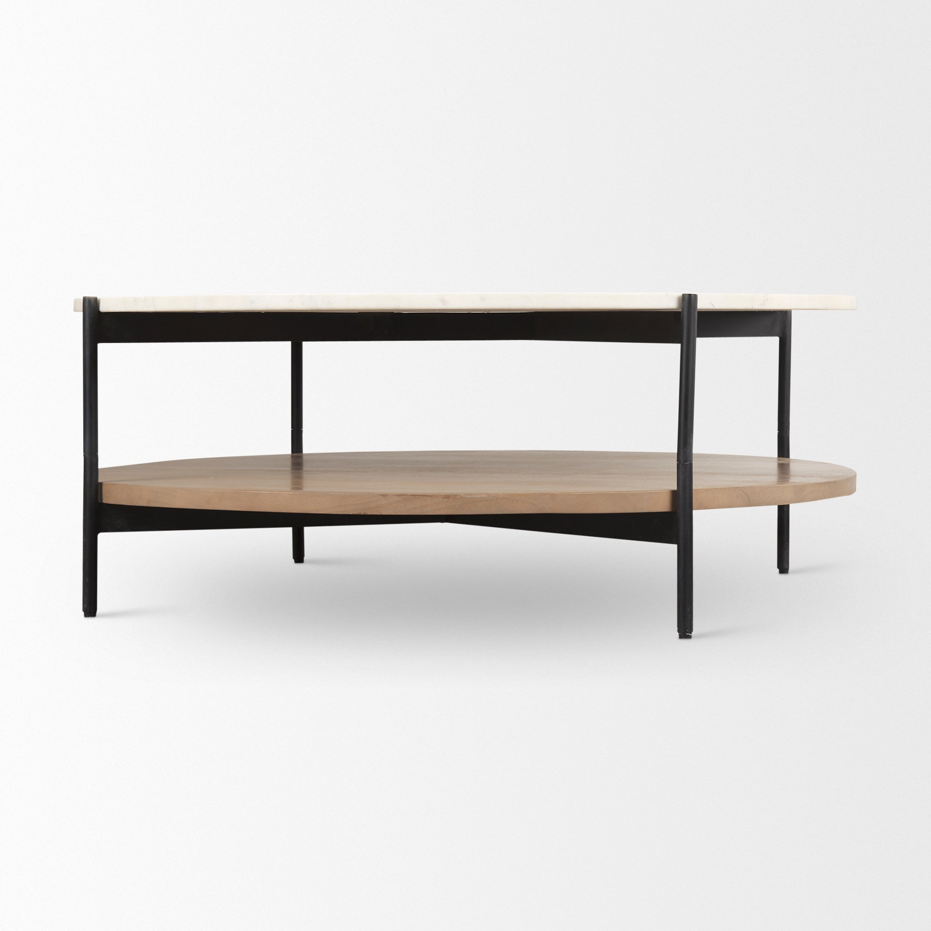 Mercana Larkin 42" x 42" x 16" Metal,Stone Coffee Table