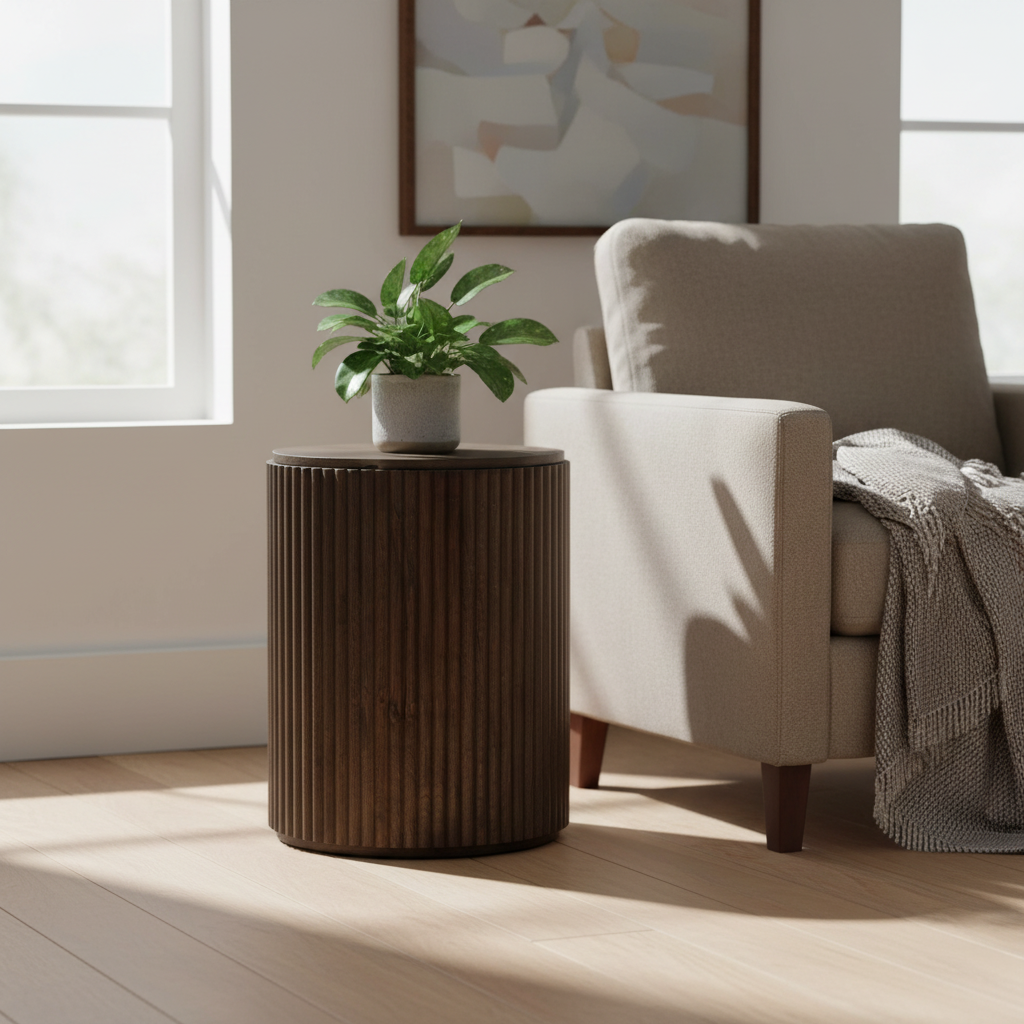 Mercana Terra 18" x 18" x 22" Solid Wood Side Table