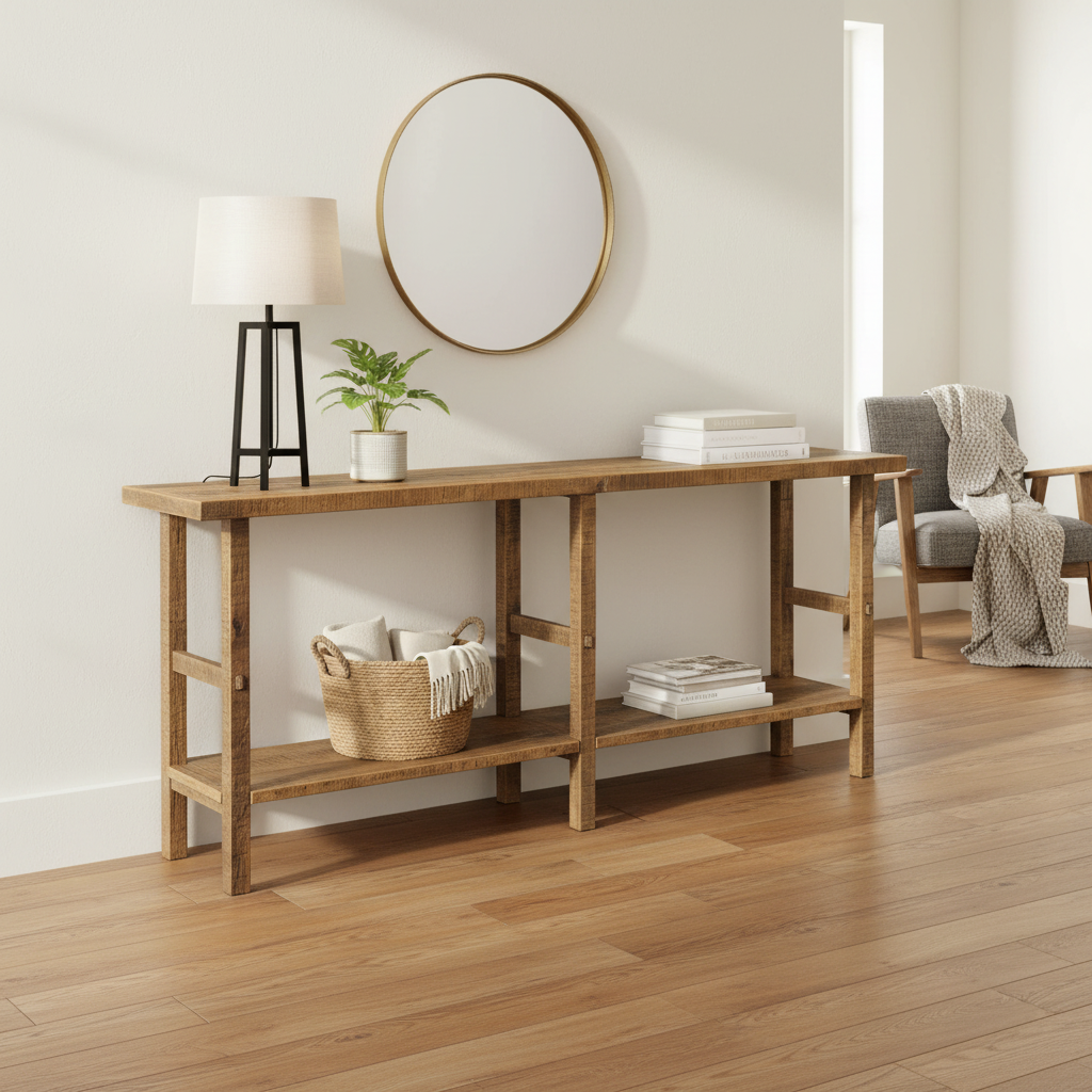 Mercana Rosie 76.5" x 16" x 30" Solid Wood Console Table