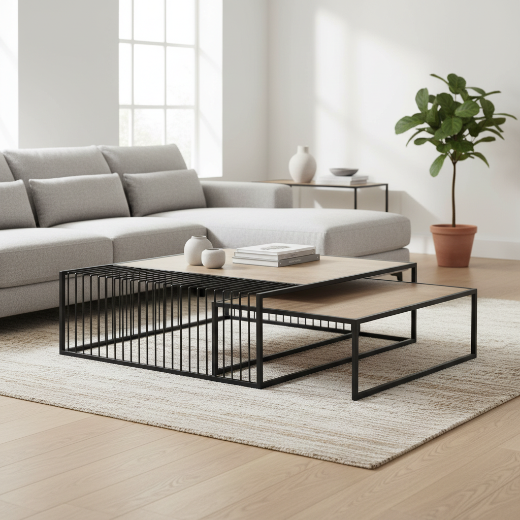 Mercana Miles 48" x 48" x 15" Wood Coffee Table