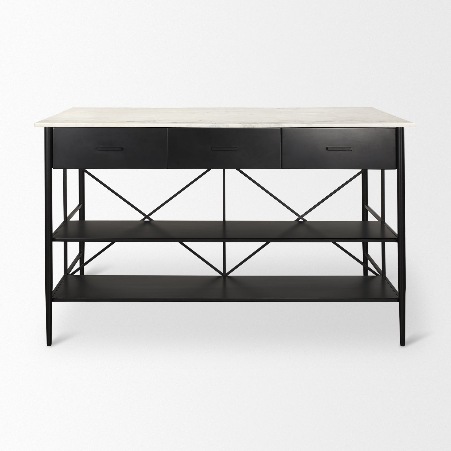 Mercana Amika 62" x 34" x 36" Iron Kitchen Island
