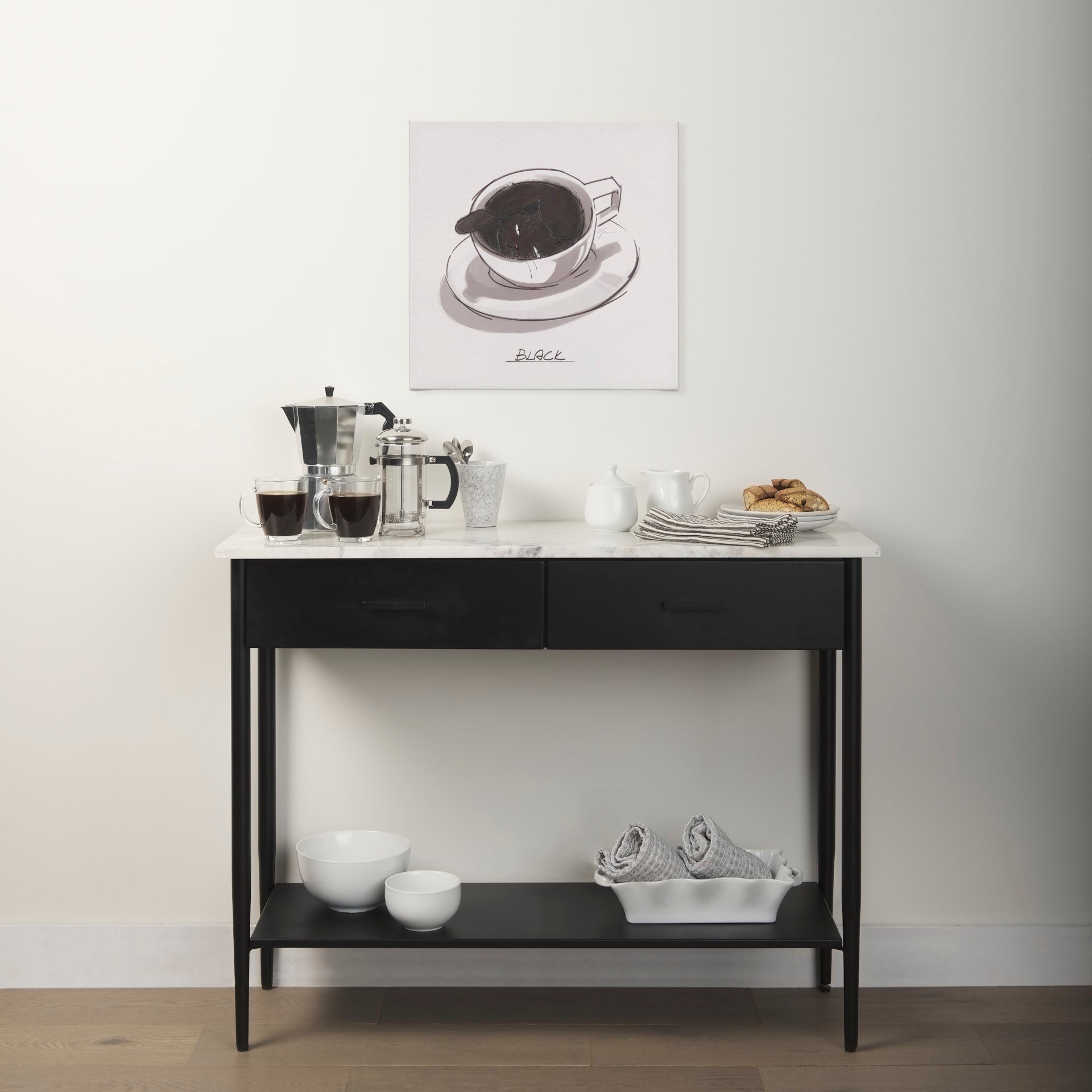 Mercana Amika 44" x 12" x 32" Metal Console Table