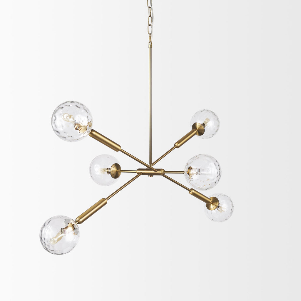Mercana Britton 47" x 27" x 33" Glass,Metal Chandelier