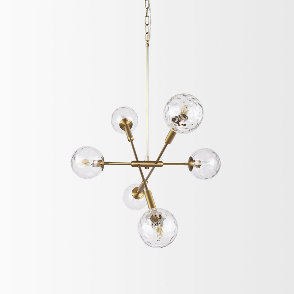 Mercana Britton 47" x 27" x 33" Glass,Metal Chandelier