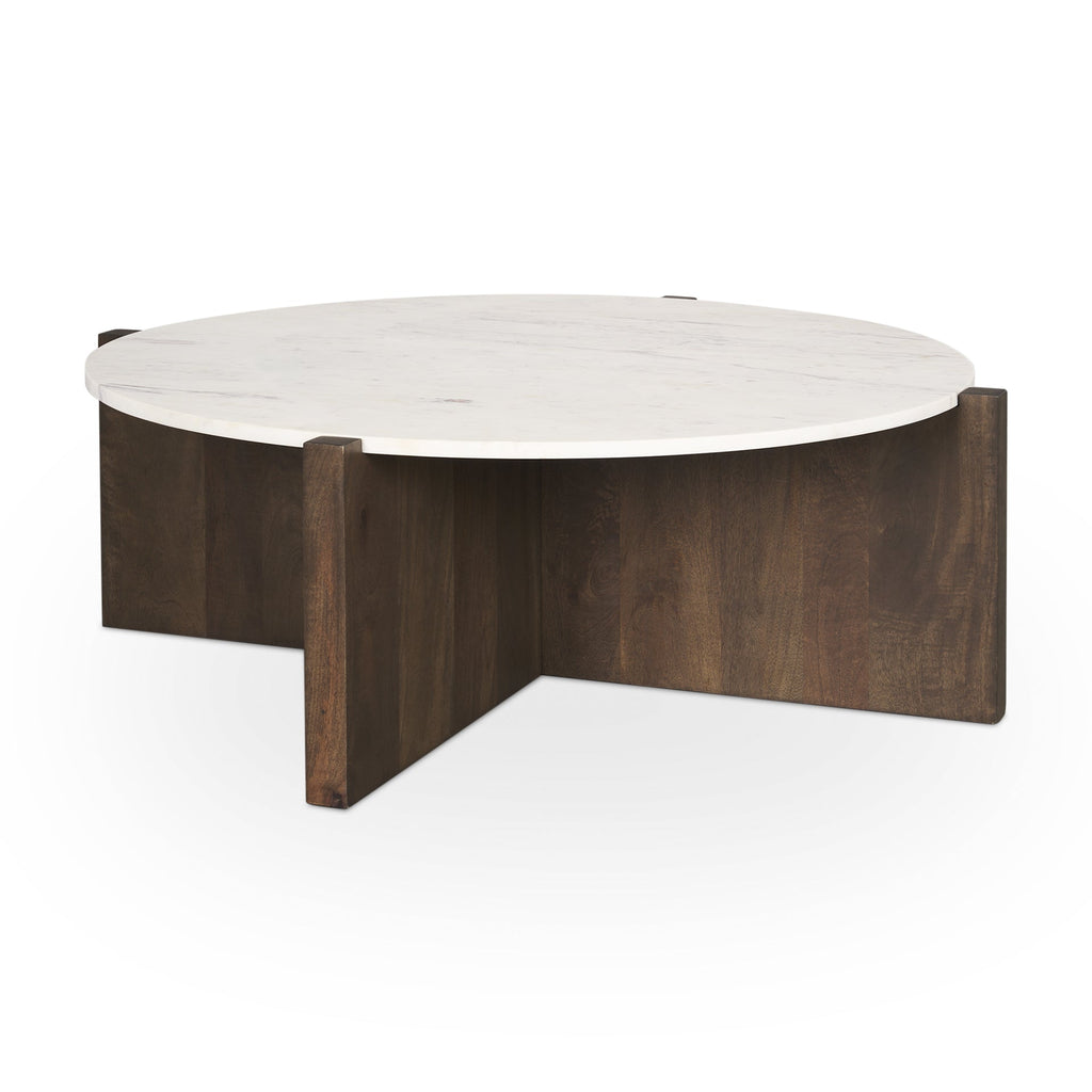 Mercana Bianca 48" x 48" x 16" Solid Wood Coffee Table