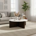 Mercana Bianca 48" x 48" x 16" Solid Wood Coffee Table