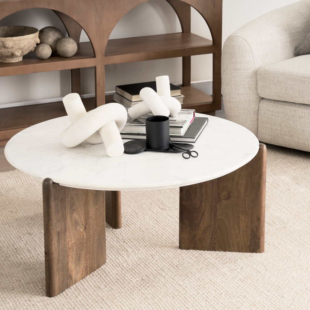 Mercana Rumer 36" x 36" x 16" Stone Coffee Table