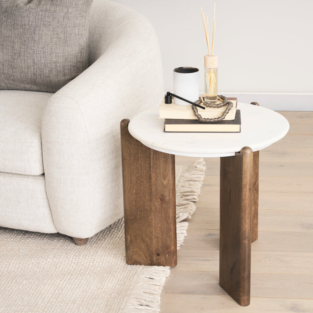 Mercana Rumer 21" x 21" x 20" Solid Wood Side Table