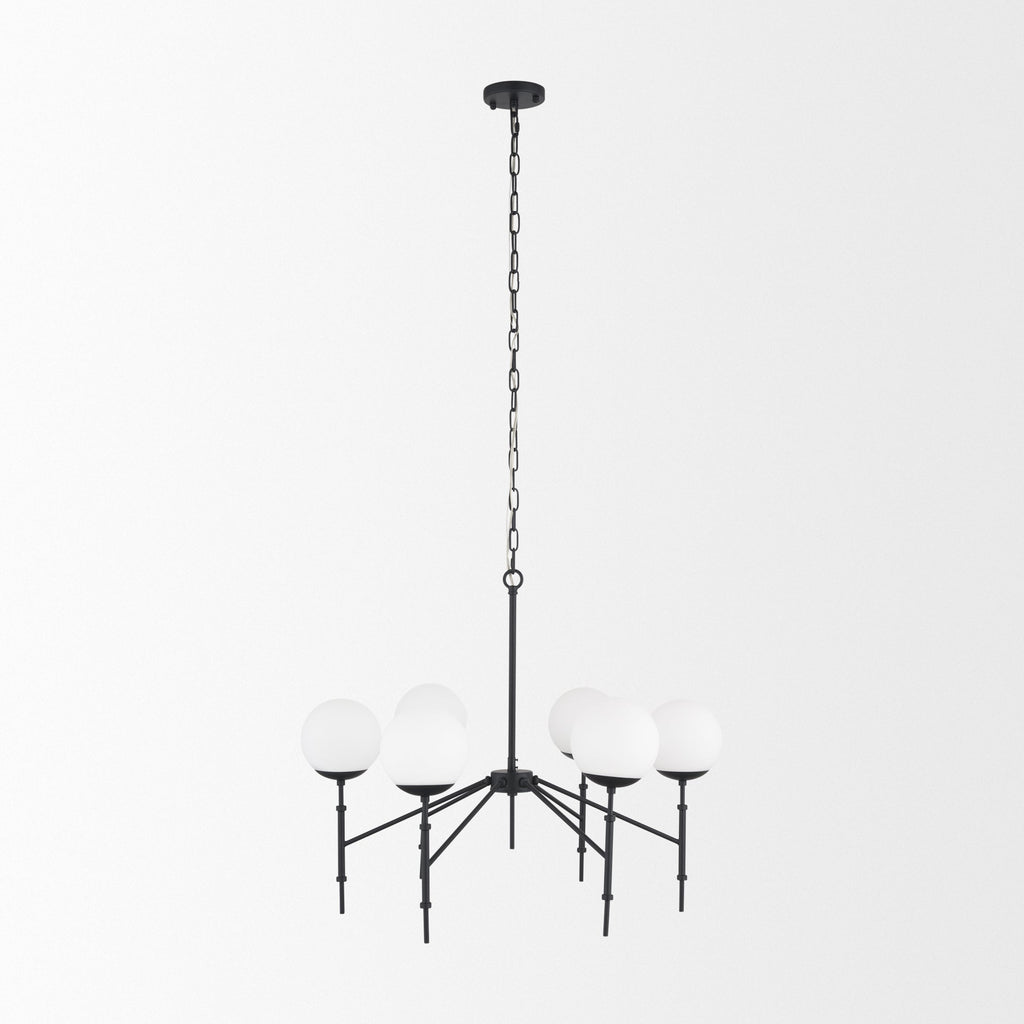 Mercana Edie 29.9" x 29.9" x 24" Glass,Metal Chandelier
