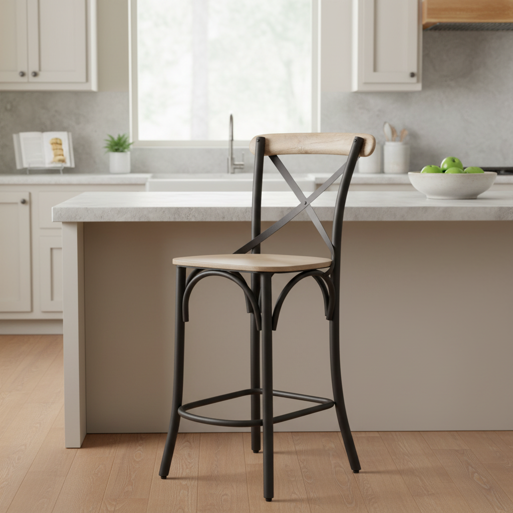 Mercana Etienne 20.5" x 22.8" x 41.5" Solid Wood Stool