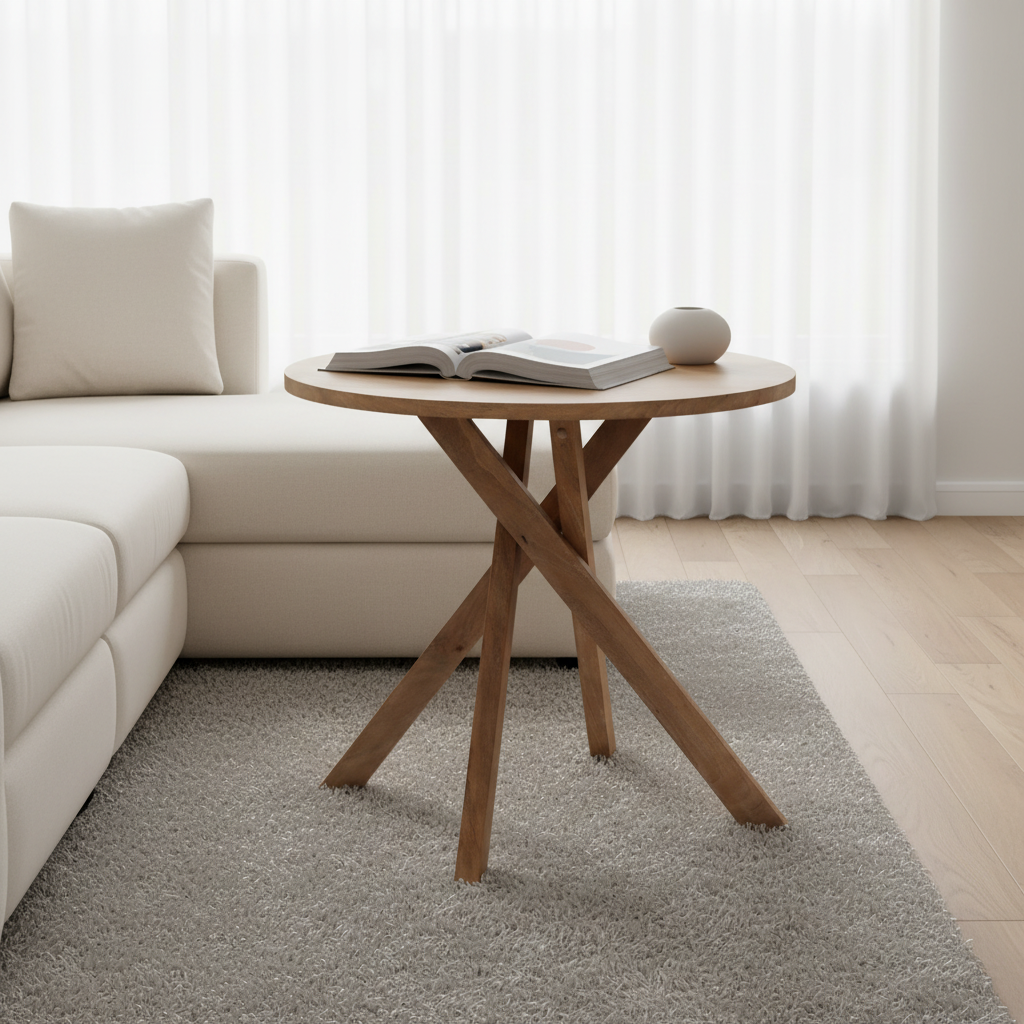 Mercana Solana 32" x 32" x 30" Solid Wood Side Table