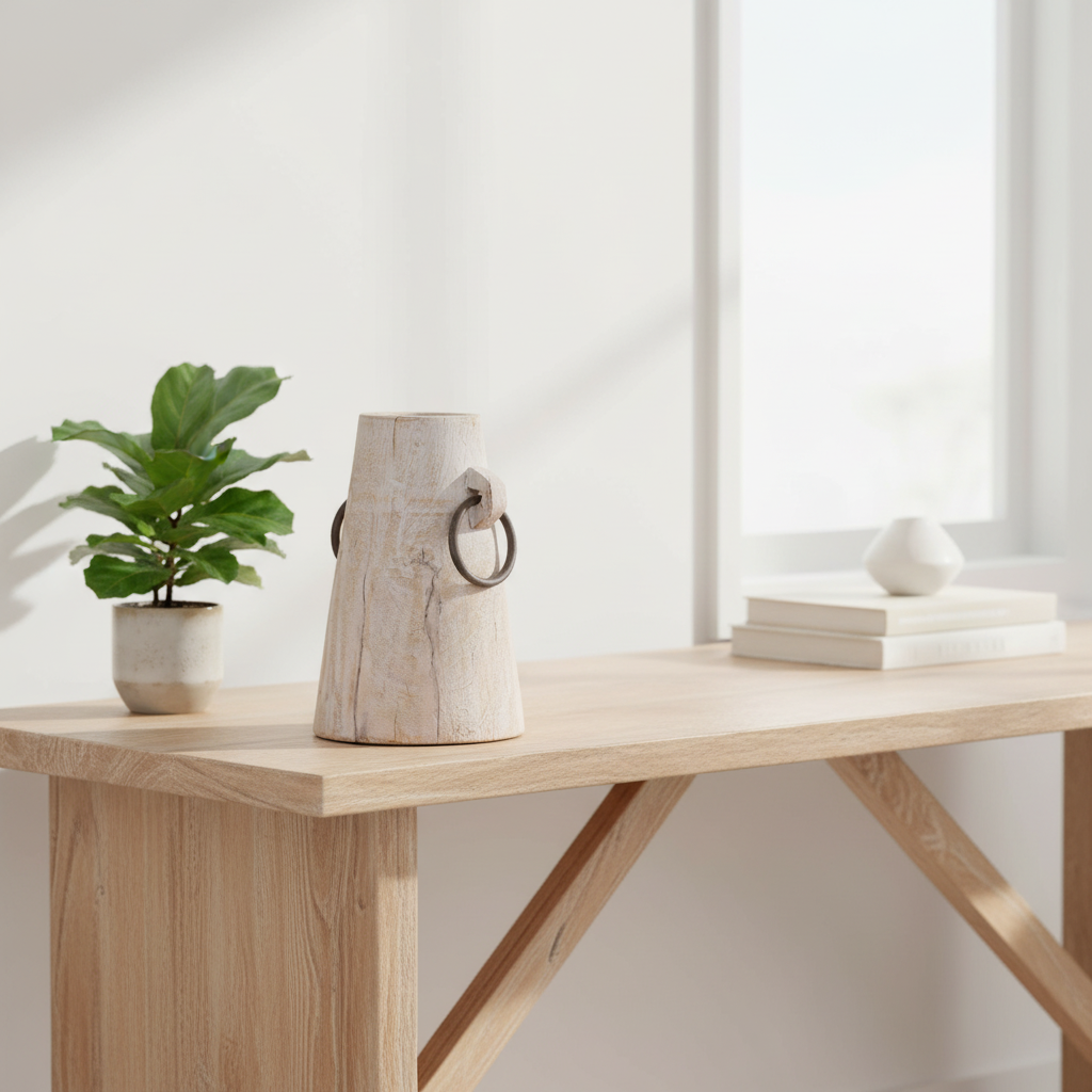 Mercana Monique 5" x 5" x 9.5" Solid Wood Pot