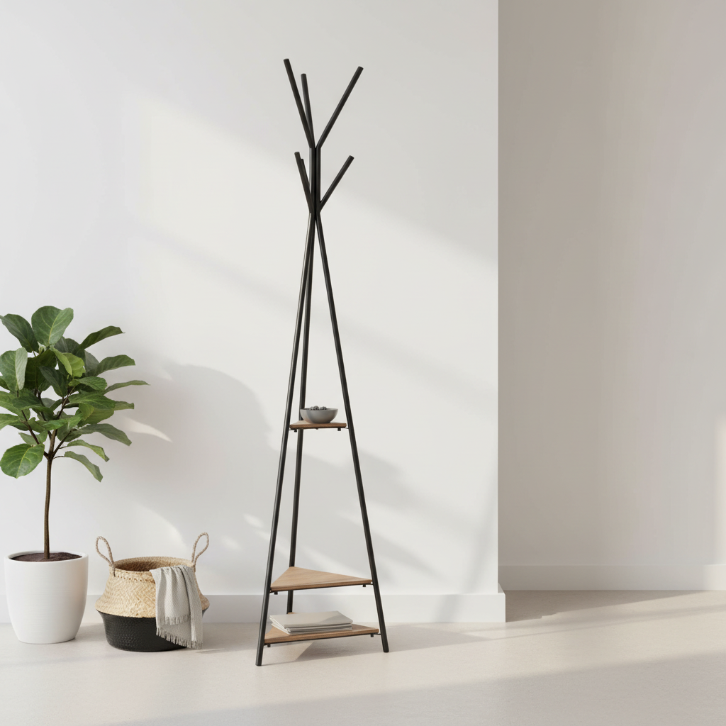 Mercana Everett 16.8" x 16.8" x 71" Iron Coat Rack