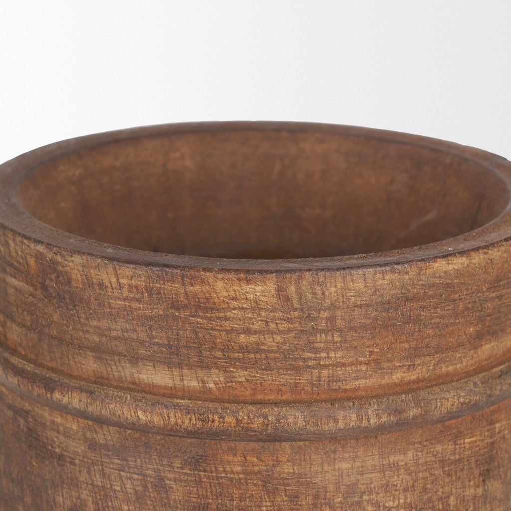 Mercana Porta 5.5" x 5.5" x 11" Solid Wood Vase
