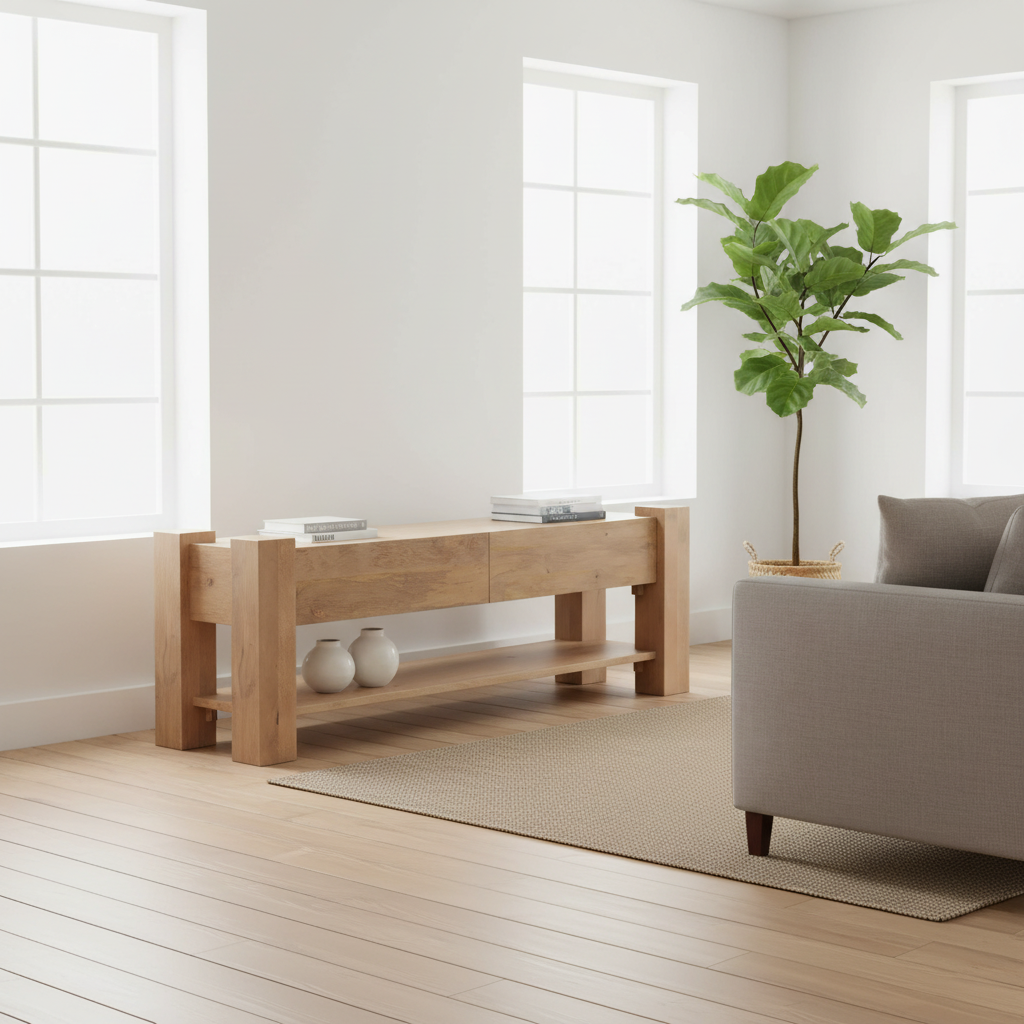 Mercana Beth 70" x 20" x 23.8" Solid Wood Media Unit