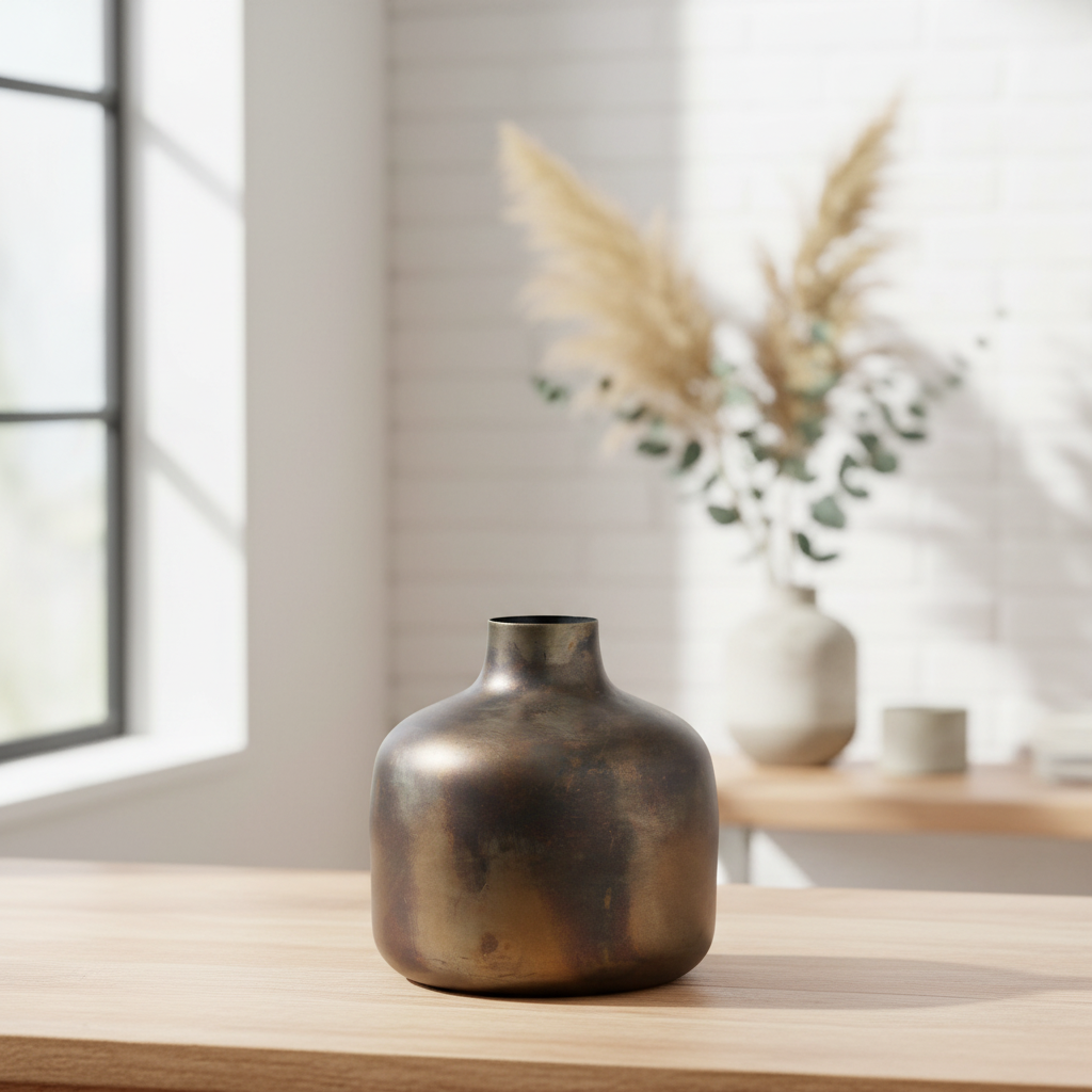 Mercana Daya 6.3" x 6.3" x 6.5" Metal Vase