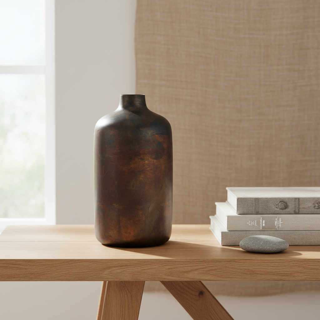 Mercana Daya 6.3" x 6.3" x 12.2" Metal Vase