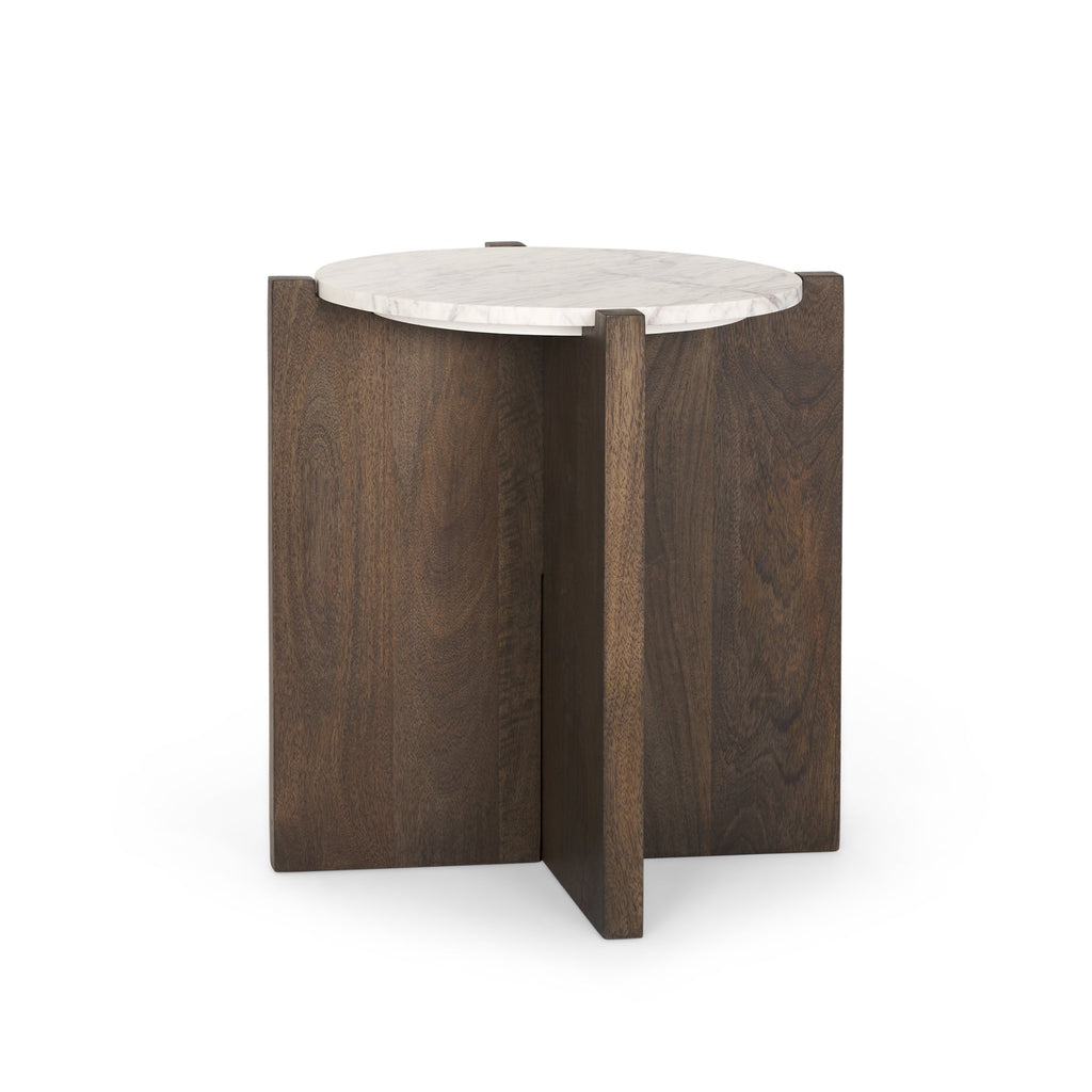 Mercana Bianca 22" x 22" x 22" Solid Wood Side Table