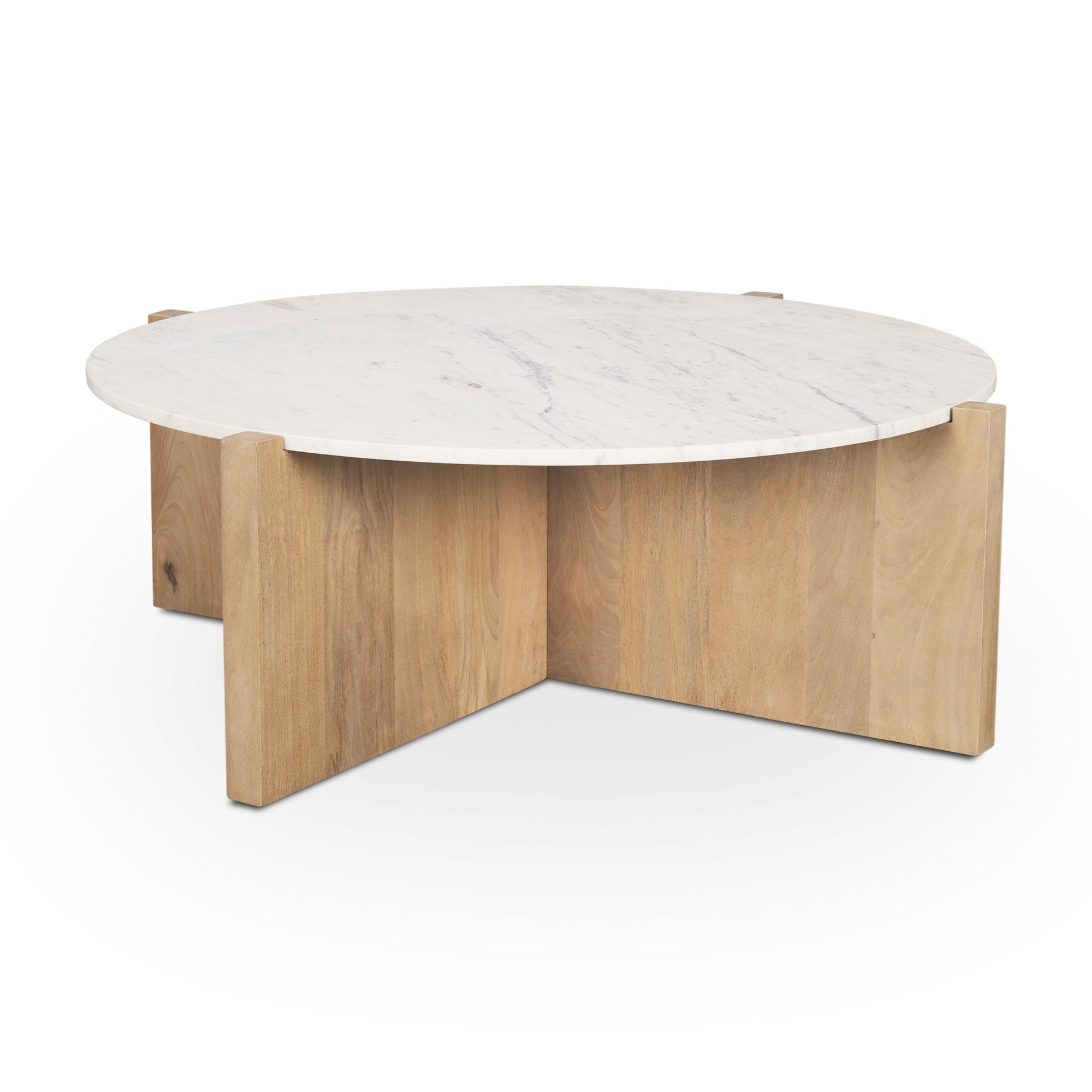 Mercana Bianca 48" x 48" x 16" Solid Wood Coffee Table