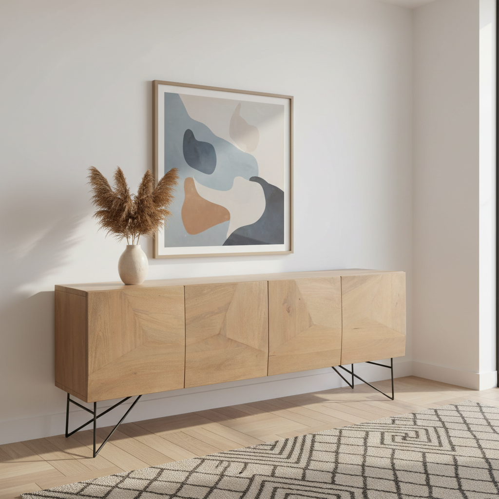 Mercana Darwin 80" x 17.5" x 30" Solid Wood Sideboard