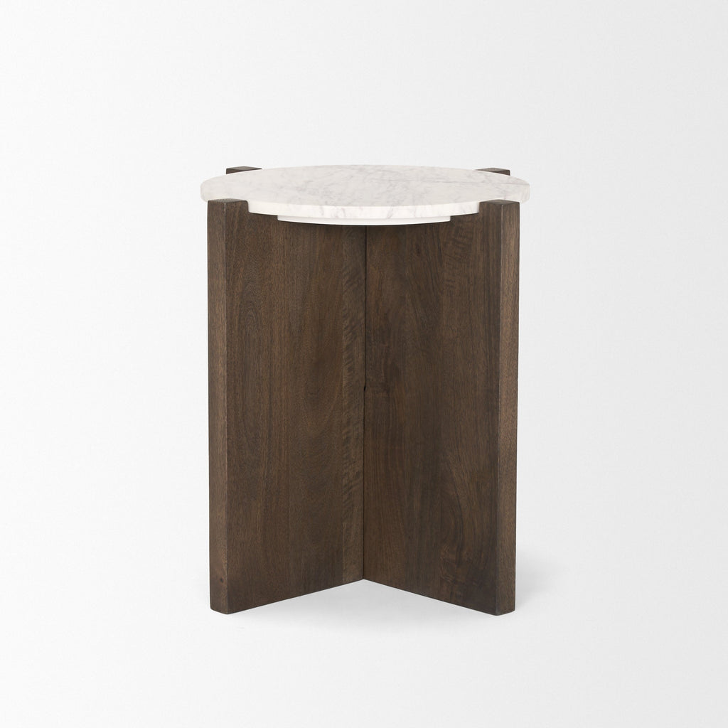 Mercana Bianca 22" x 22" x 22" Solid Wood Side Table