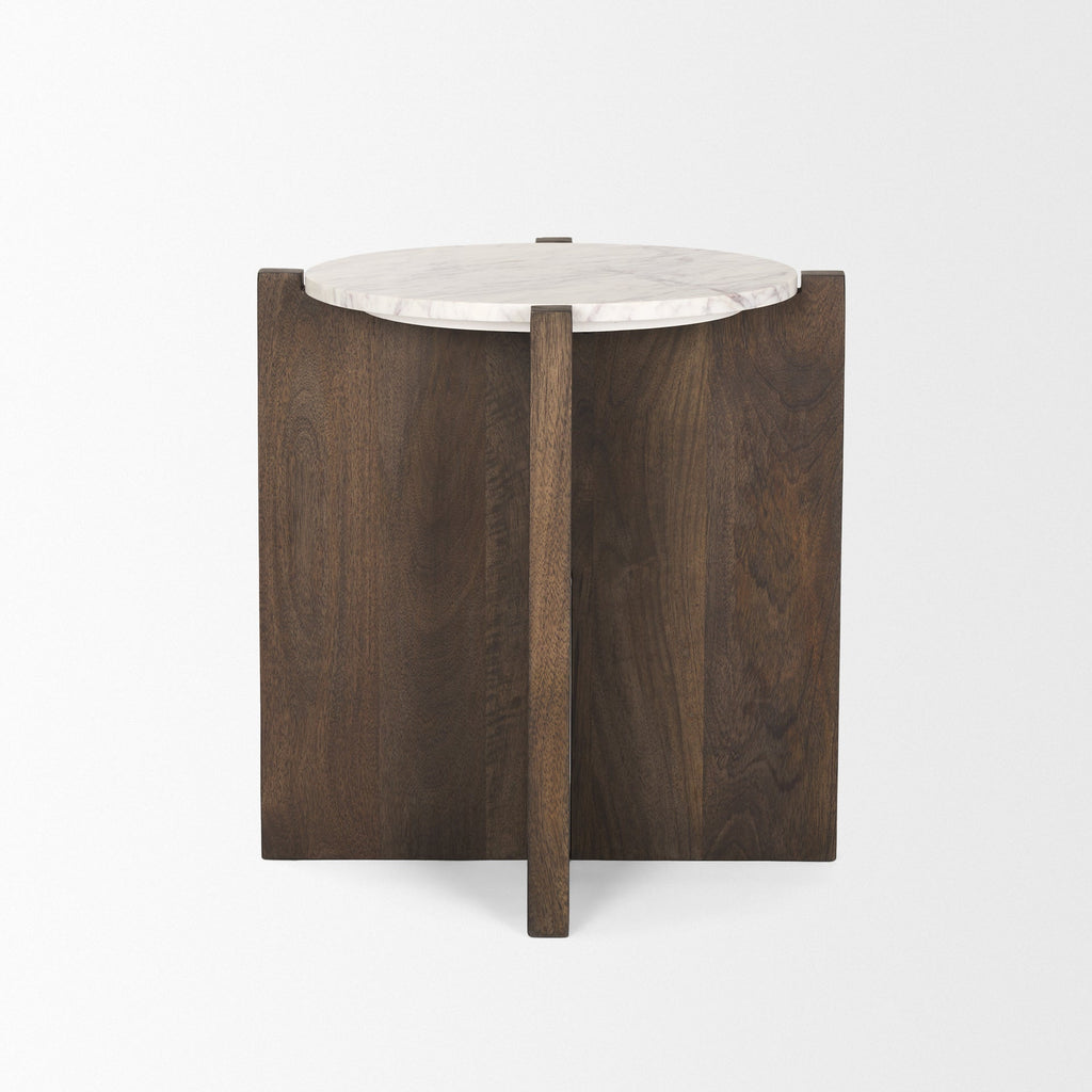 Mercana Bianca 22" x 22" x 22" Solid Wood Side Table