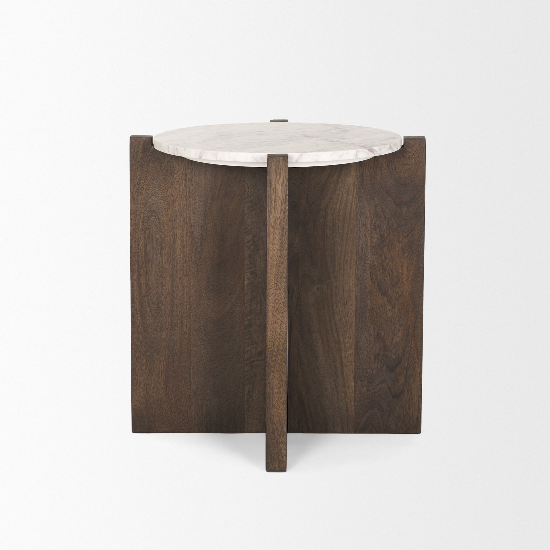 Mercana Bianca 22" x 22" x 22" Solid Wood Side Table