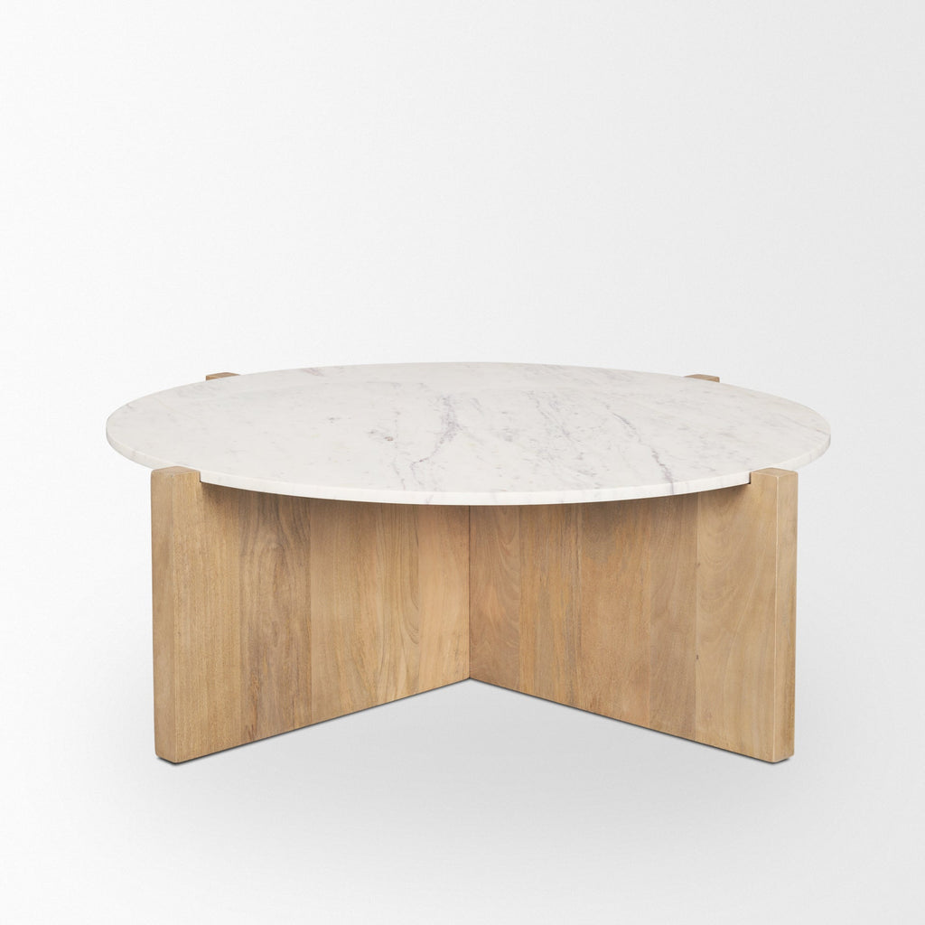 Mercana Bianca 48" x 48" x 16" Solid Wood Coffee Table