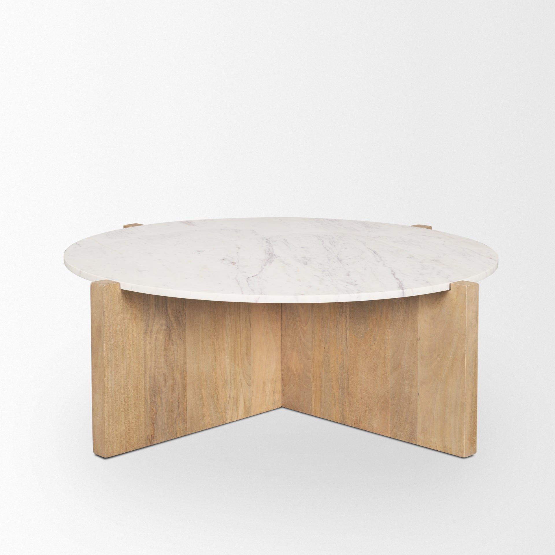 Mercana Bianca 48" x 48" x 16" Solid Wood Coffee Table