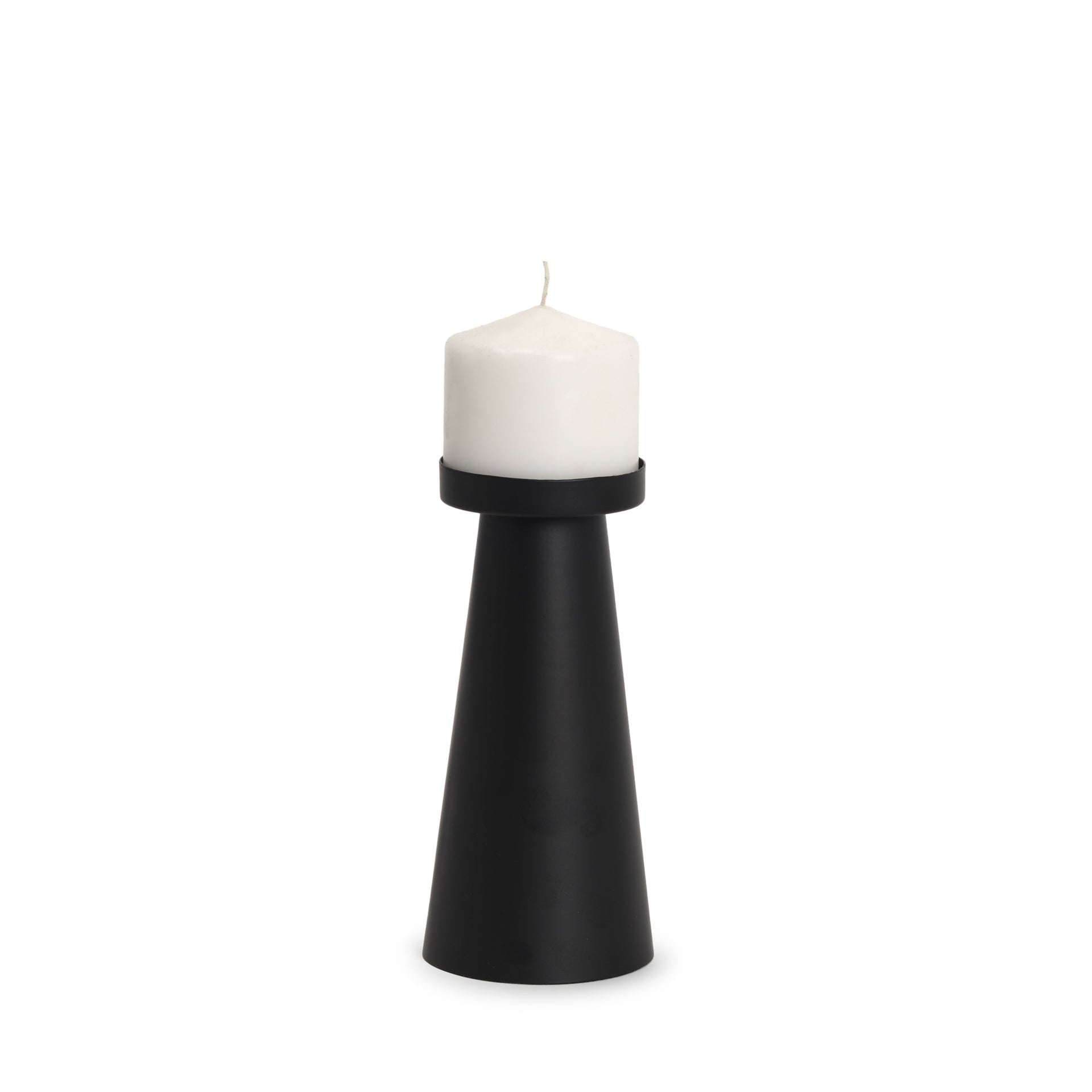 Mercana Quadir 3.5" x 3.5" x 8" Solid Wood Candle Holder