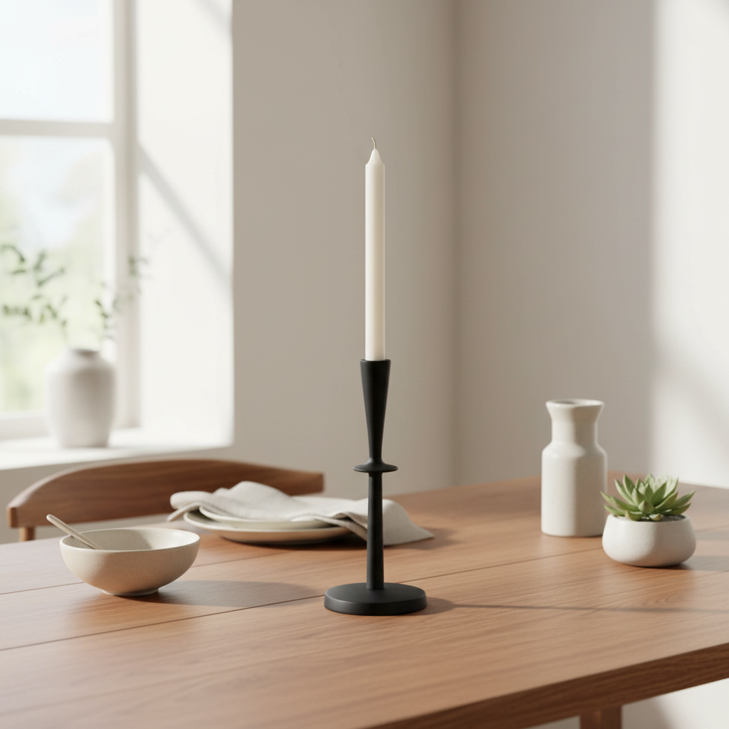 Mercana Qwin 4.3" x 4.3" x 11" Metal Candle Holder