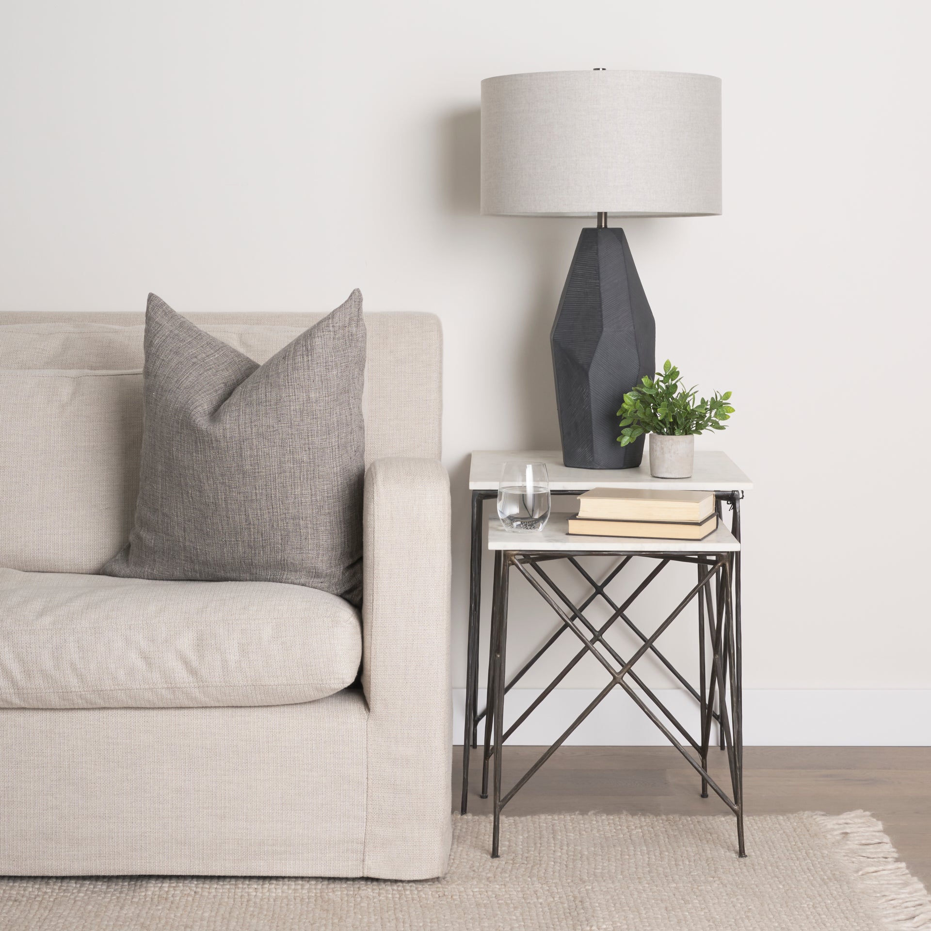 Mercana Lorlei 20" x 20" x 24" Stone Side Table