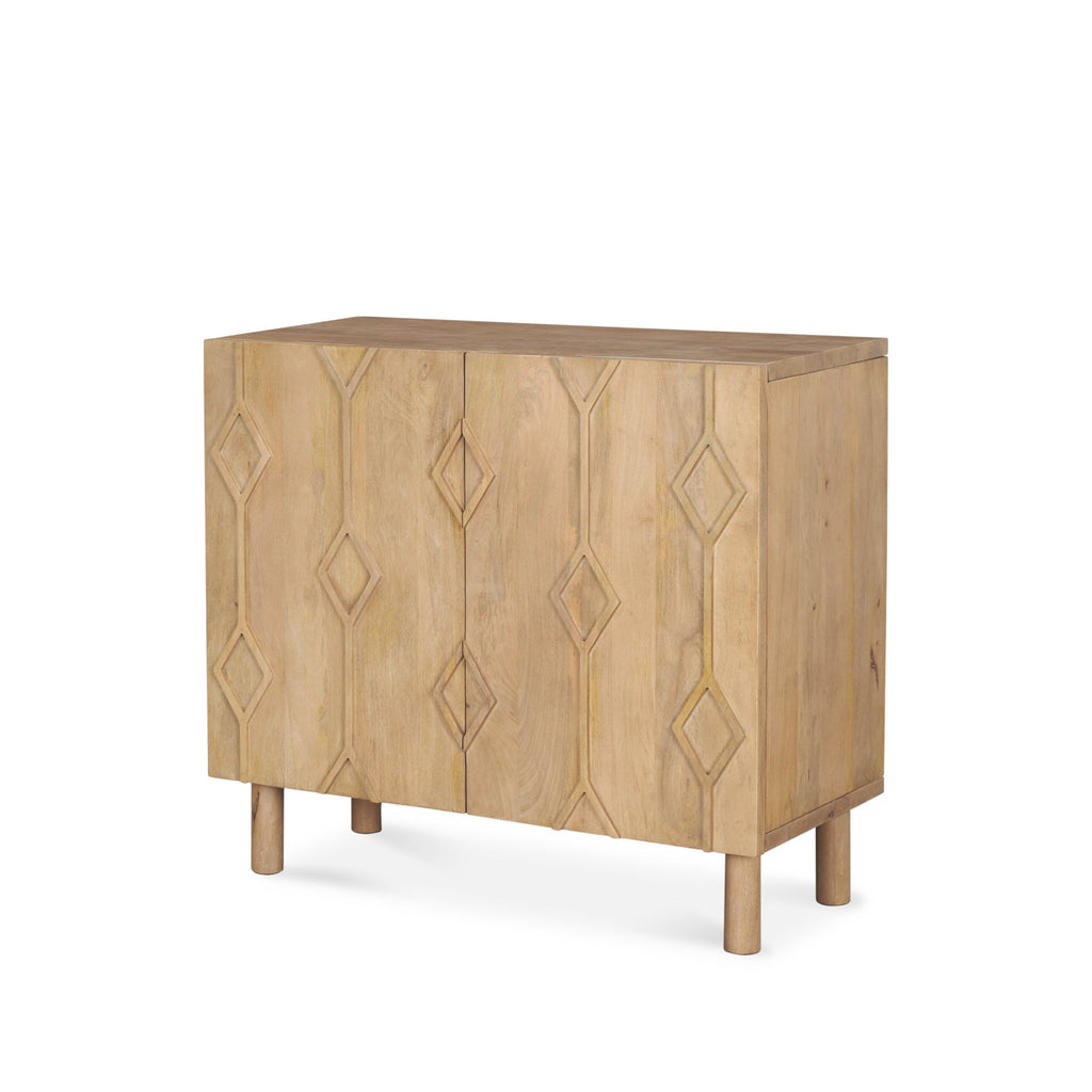 Mercana Heera 36" x 16.3" x 32" Solid Wood Accent Cabinet