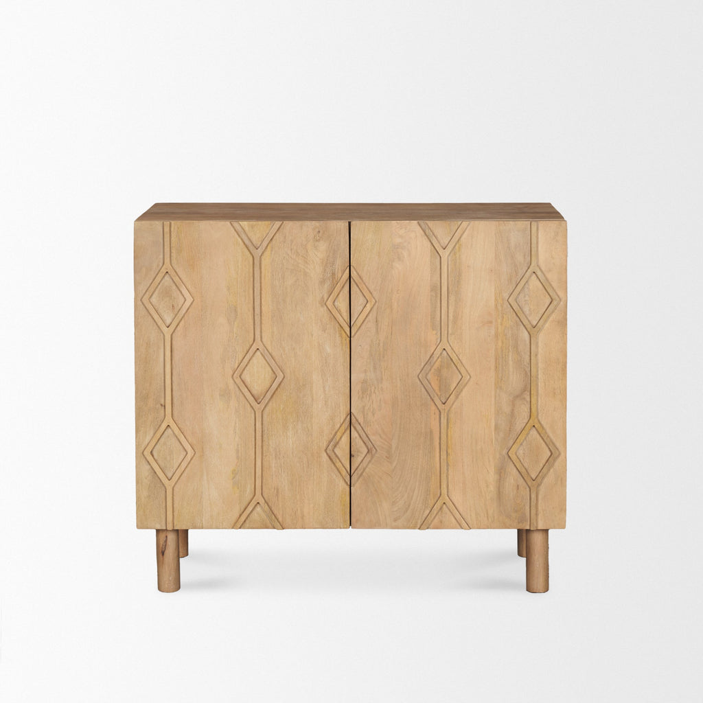 Mercana Heera 36" x 16.3" x 32" Solid Wood Accent Cabinet