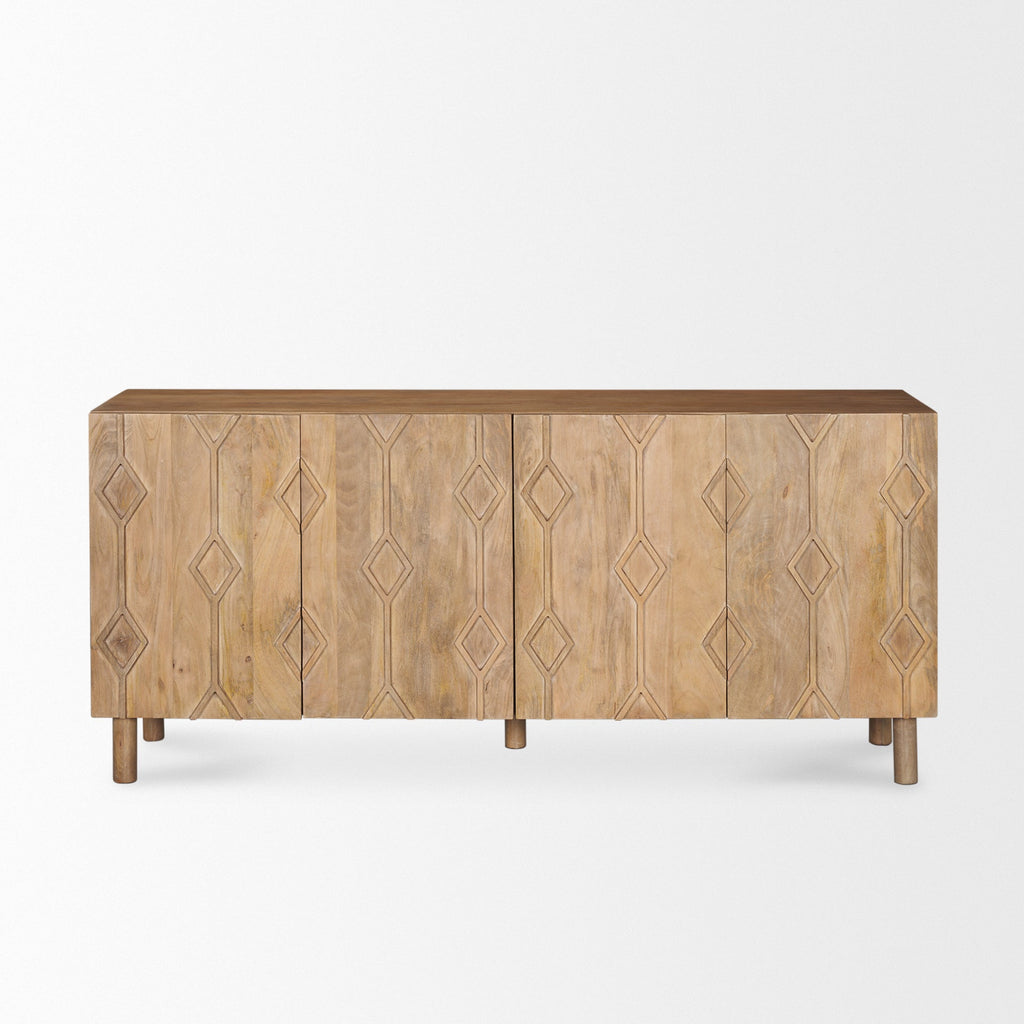 Mercana Heera 71" x 16.3" x 32" Solid Wood Sideboard