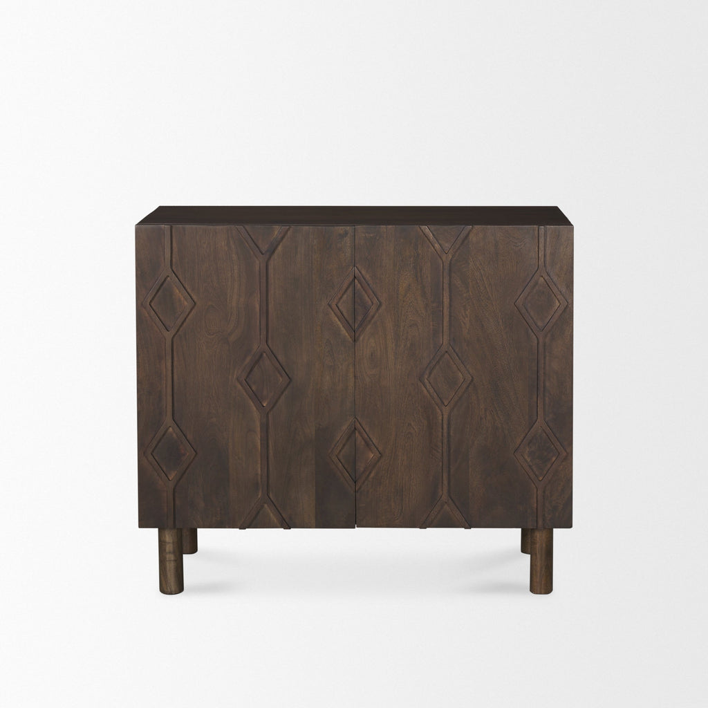 Mercana Heera 36" x 16.3" x 32" Solid Wood Accent Cabinet
