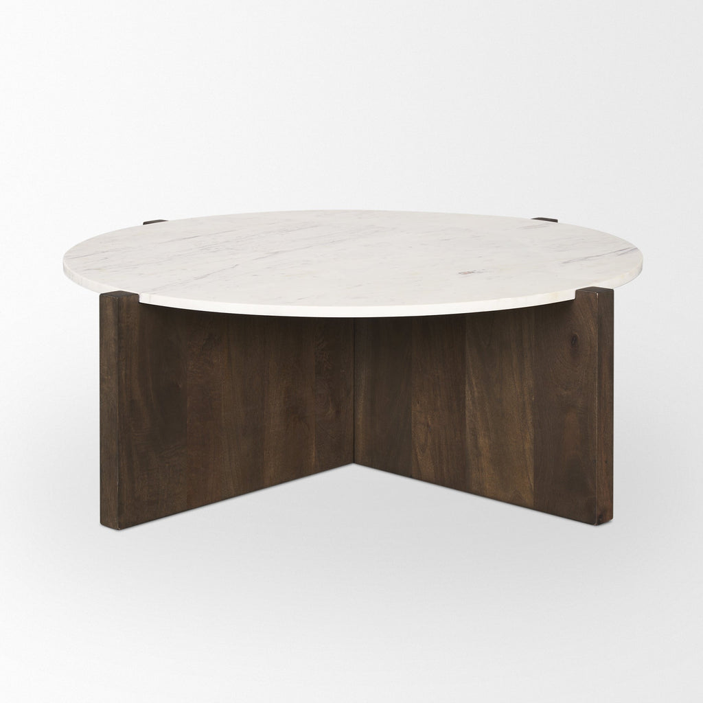 Mercana Bianca 48" x 48" x 16" Solid Wood Coffee Table