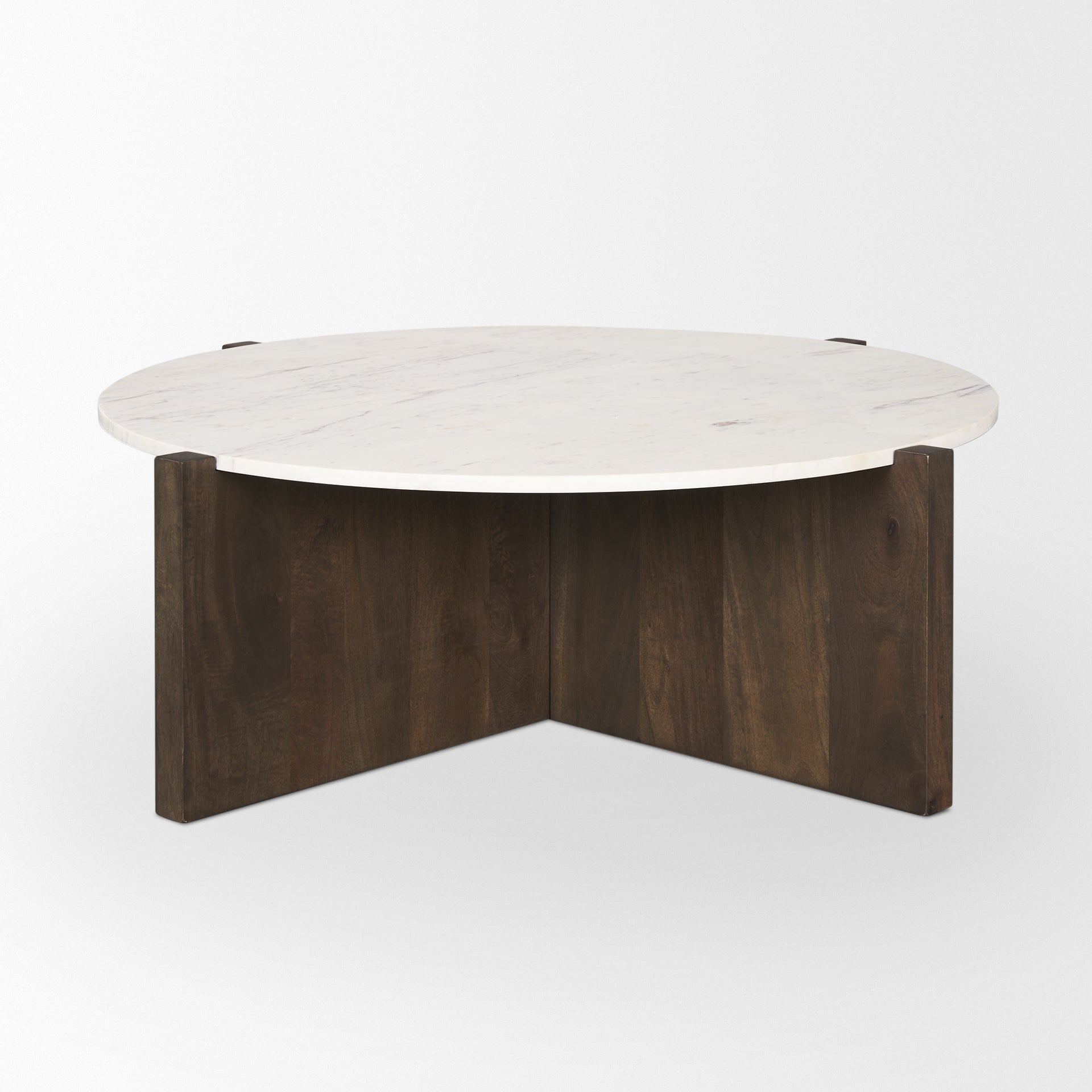 Mercana Bianca 48" x 48" x 16" Solid Wood Coffee Table