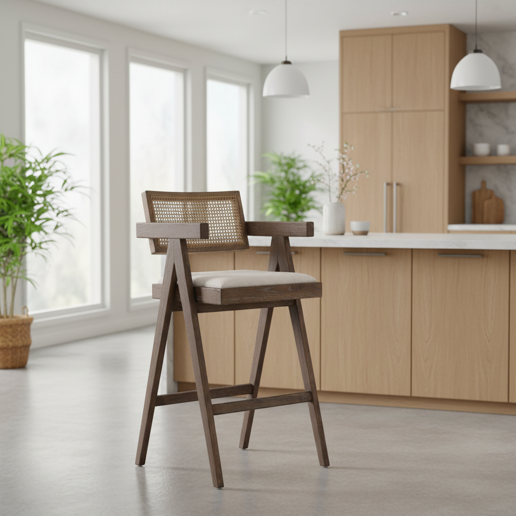 Mercana Indie 21.3" x 21.5" x 41.8" Solid Wood Stool