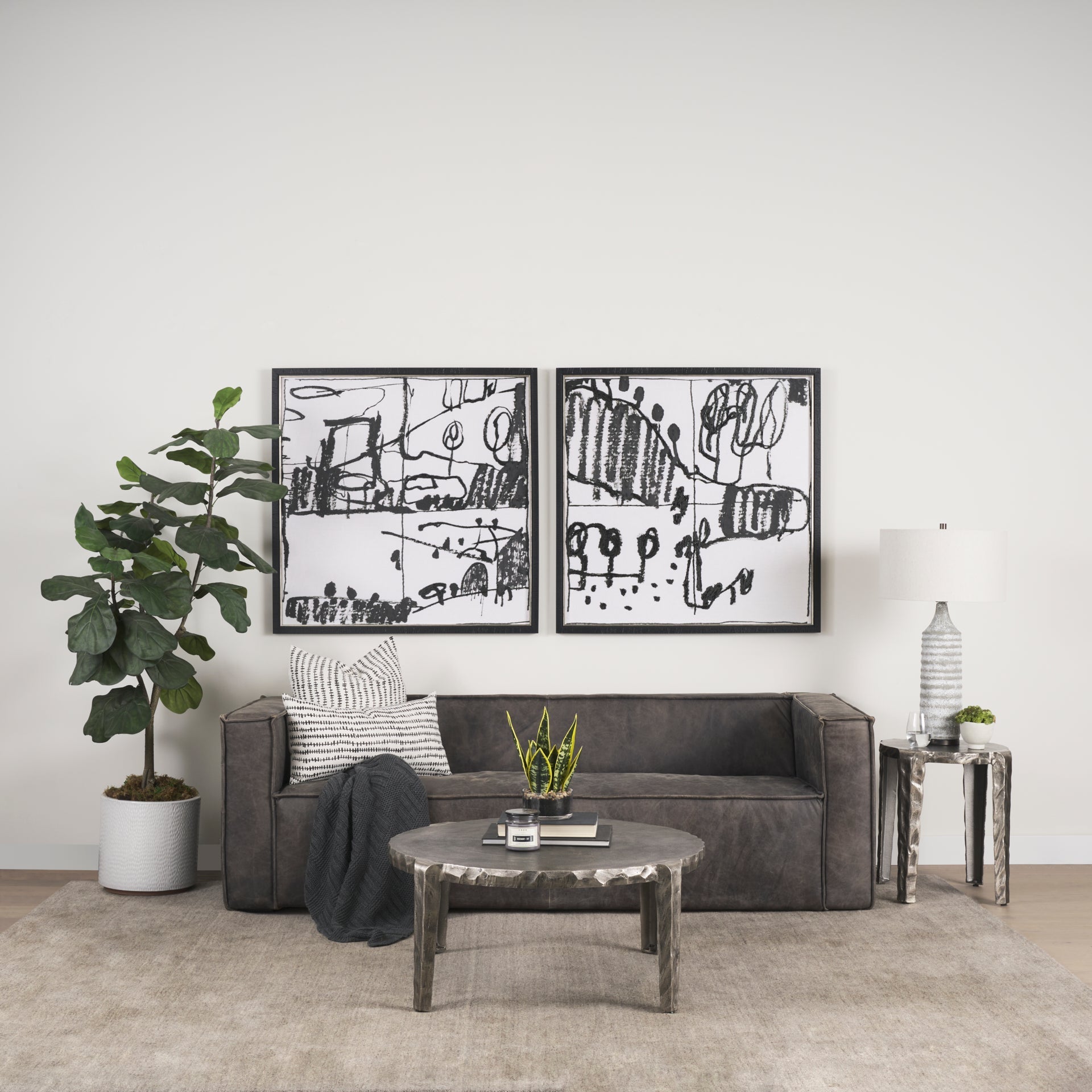 Mercana Randy 38.5" x 38.5" x 16.3" Metal Coffee Table