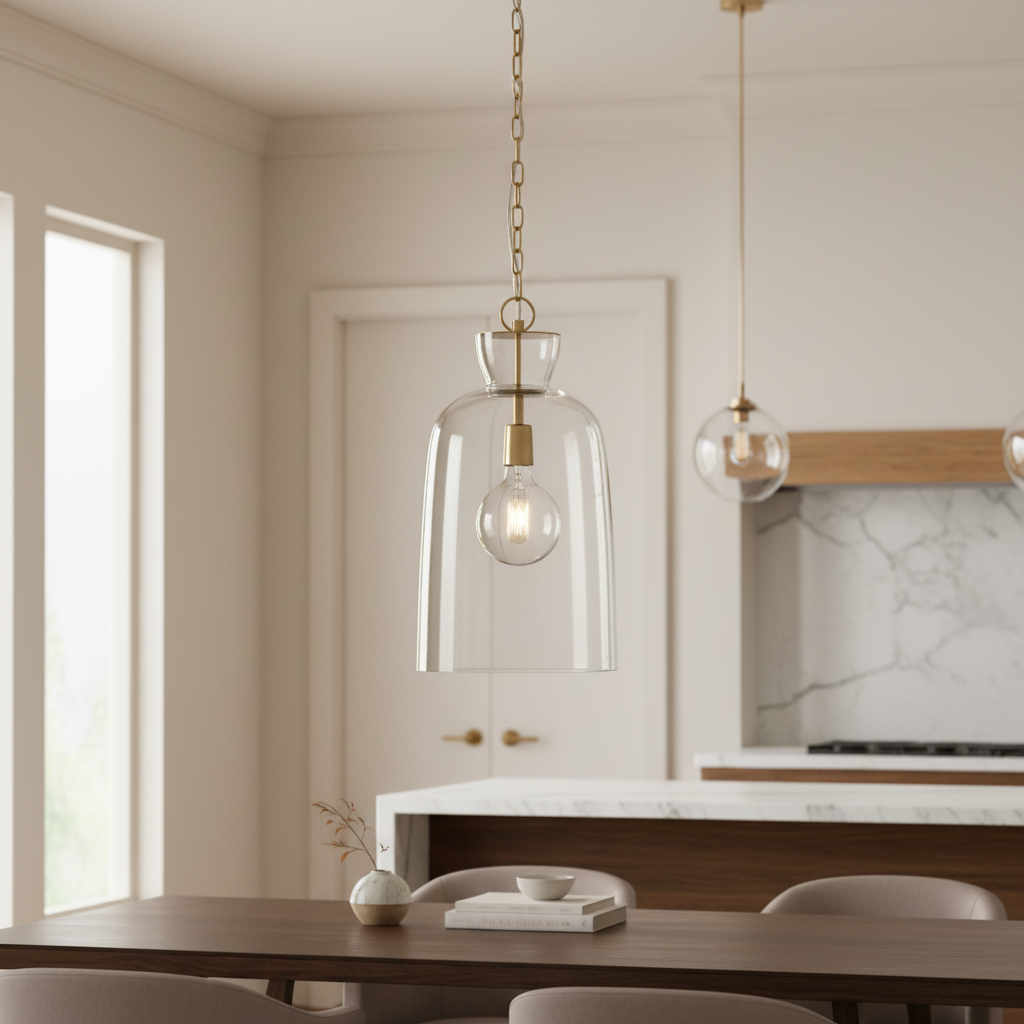 Mercana Sadah 11.3" x 11.3" x 21" Glass Pendant Lighting