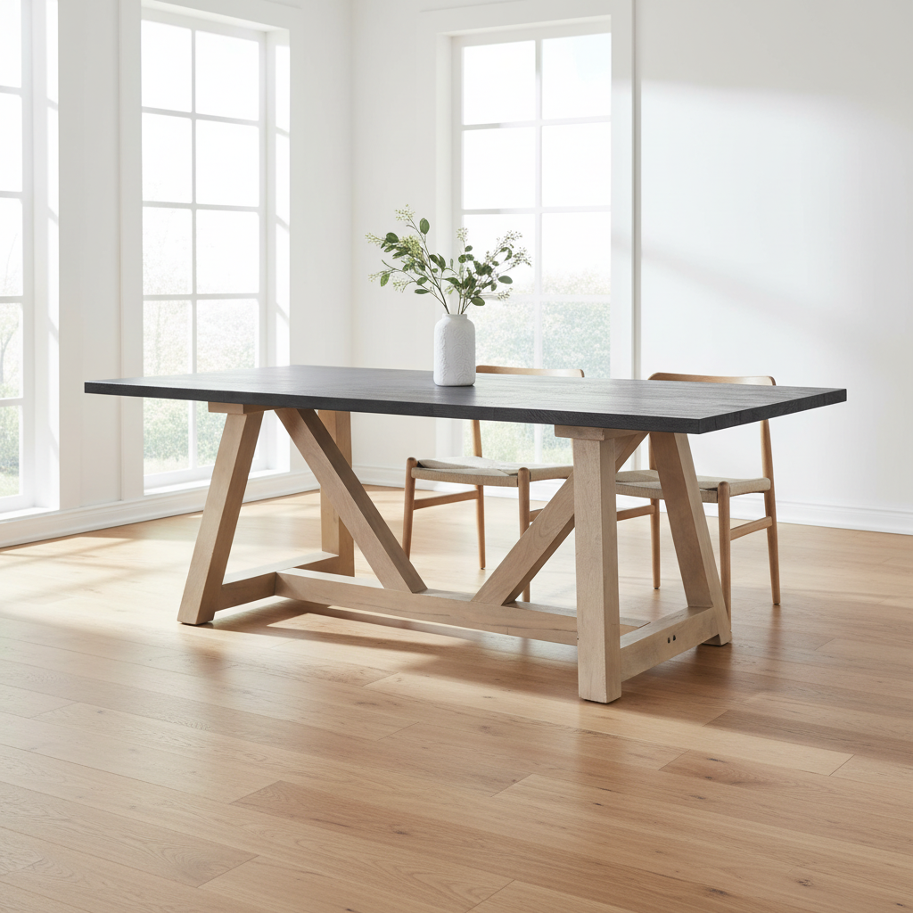 Mercana Rialto 84" x 42" x 29.5" Solid Wood Dining Table