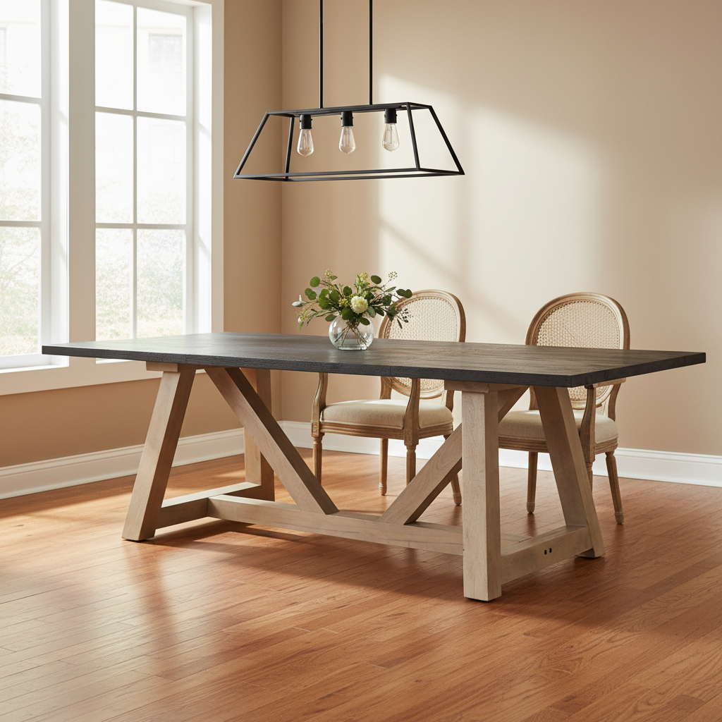 Mercana Rialto 96" x 42" x 30" Solid Wood Dining Table