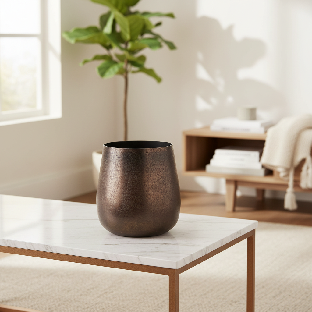 Mercana Quade 8.5" x 8.5" x 8.5" Metal Vase
