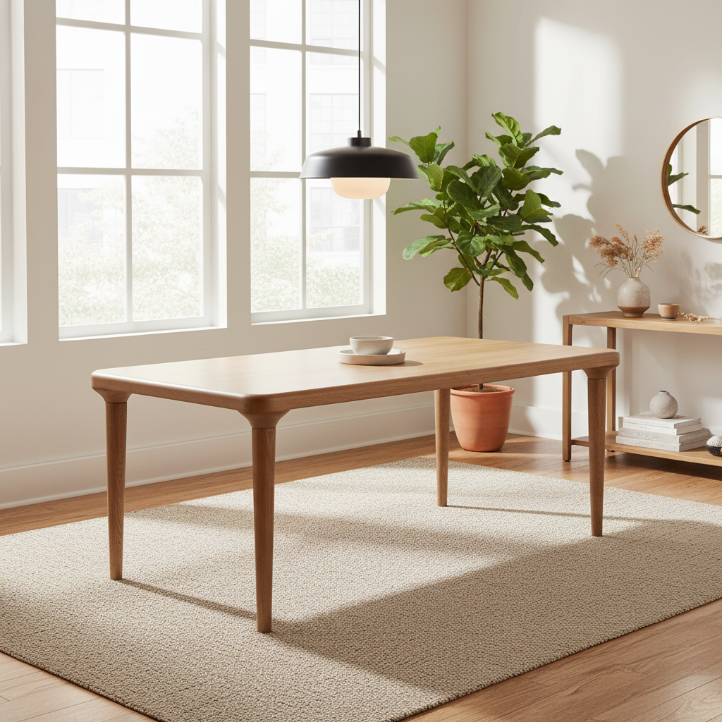 Mercana Suvan 84" x 42" x 30" Solid Wood Dining Table