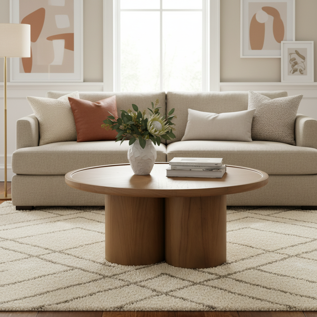 Mercana Tavi 39.3" x 39.3" x 16.5" Solid Wood Coffee Table