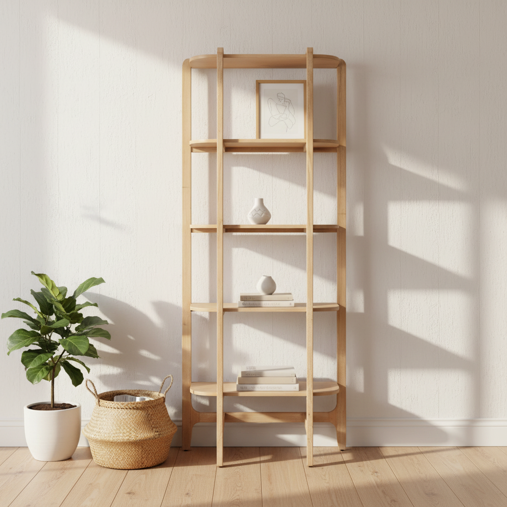 Mercana Taylin 33" x 14" x 83" Solid Wood Wall Shelf