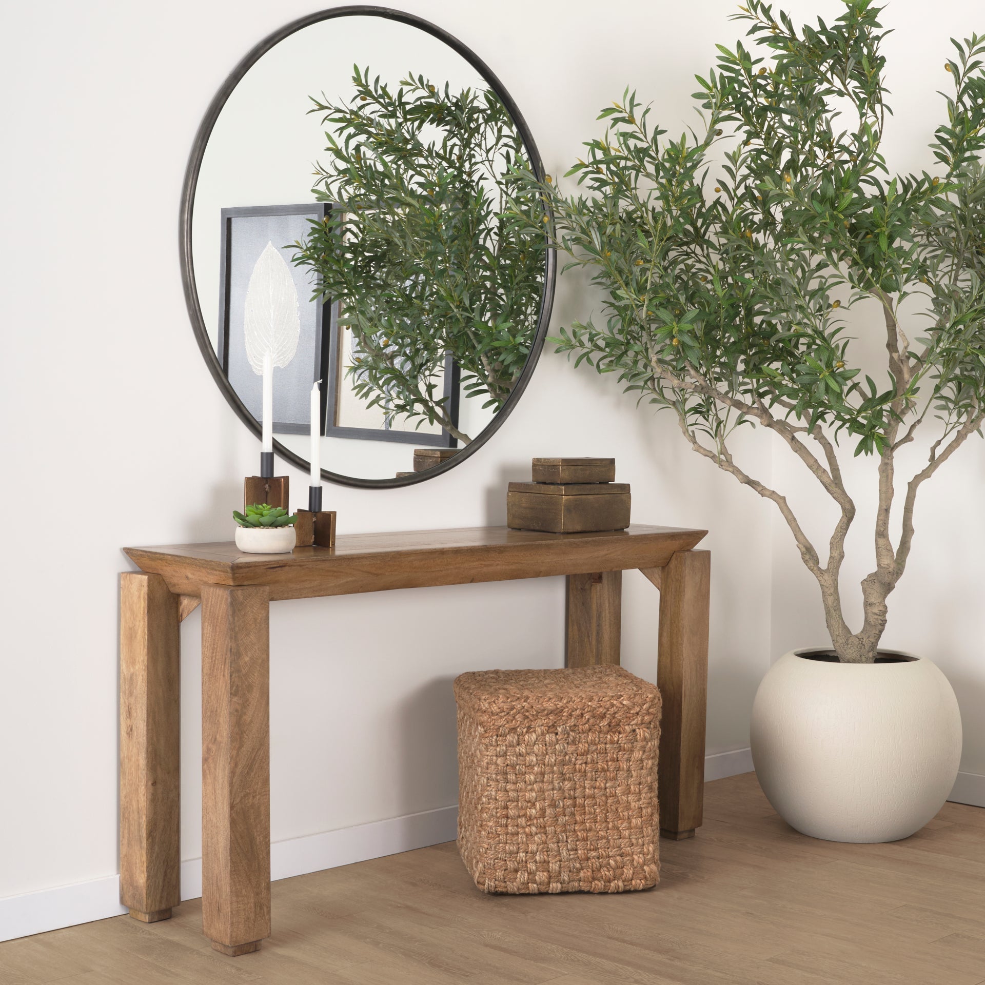 Mercana Sapphira 60" x 16" x 32" Solid Wood Console Table